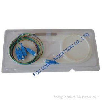 Wide Wavelength Optical Fiber PLC Splitter Mini Tube 1  4 w